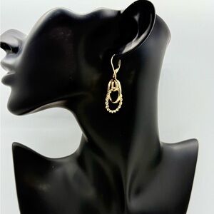 Set of 2 Chic Gold Tone Drop & Small Hoop Earrings by Emberly